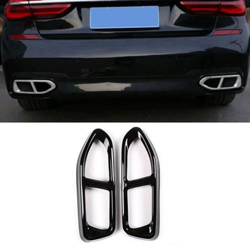 WBWBB Auspuff Endrohr Abdeckleisten für BMW 7 Series G11 G12 2016 2017 2018 (Only FIT for M Sport), Auspuffrohrabdeckungen Auspuff Schalldämpfer Abdeckung Auspuff Endrohr Aufkleber