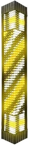 RIQHTIK Poste de luz para barbería, luz LED de Montaje en Pared, Poste Giratorio para barbería, Letrero de Apertura Giratorio para peluquería a Prueba de Agua,Amarillo,155X23CM
