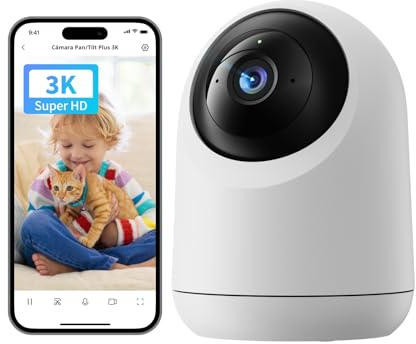 SwitchBot Sicherheitskamera für Zuhause 5MP - Pan/Tilt Kam 3K Super HD, 2.4Ghz WLAN für Baby-Monitor/Tier-Kamera, 360° Bewegungsverfolgung, Mensch/Tier AI, Privatmodus, Farbnachsicht, Alexa
