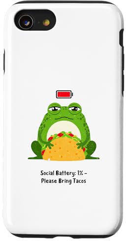 Social Battery: 1% – Please Bring Tacos Case for iPhone SE (2020) / 7 / 8