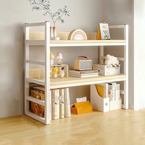 Nur Schreibtischaufsatz, Schreibtischaufsatz, Schreibtisch-Bücherregal, Schreibtischaufsatz für Studentenwohnheim, Holzregal für Schreibtisch, Home-Office-Racks, Bücherregal für Studentenwohnheim, S