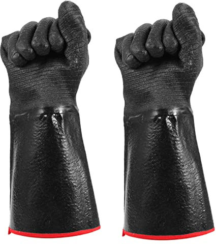 FOYTOKI Heat Resistant Bbq Gloves and Fire-proof Multi-function Gloves 14-inch Neoprene Hand Protectors for Cooking, Grilling, Camping, and Outdoor Use