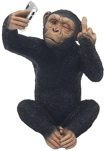 Lesser & Pavey Cheeky Monkey Home Decor Figurines & Ornaments For Home & Office | Decorative Home Accessories Statues For Indoor & Outdoor | Lovely Gifts for Women & Men, Black
