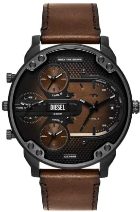 Diesel Orologio Mr. Daddy da uomo, Movimento multifunzionale al quarzo a tre lancette con cinturino in acciaio inossidabile