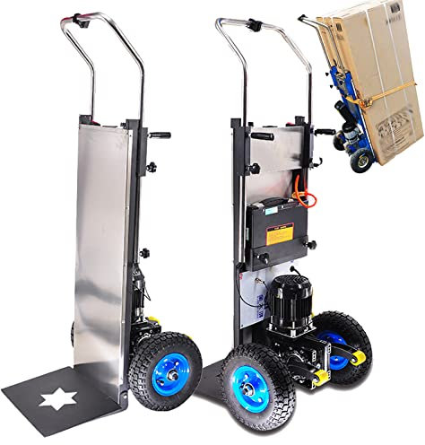 Elektrische Treppensteiger-Handkarre mit 1200-W-Motor, 48-V-Akku, Teleskopgriff, 400 kg Tragkraft, arbeitssparendes Design für einfachen Transport