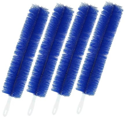 OUNONA 4pcs Flexible Fan Dusting Brush with Ergonomic Long Handle Hard Bristles for Electric Fan and Household Surface Cleaning Durable and Wear Resistant Blue Dusting Tool