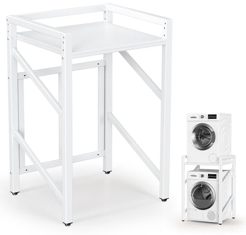 Regal über Waschmaschine, Waschmaschinenschrank mit 3 einstellbare Höhe 350kg Ladungskapazität, Waschmaschinen Regal Waschmaschinenregal mit dicker Stahlrahmen für Badezimmer balkon, 74 * 64 * 113cm