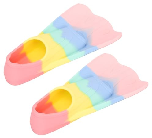 BCOATH Silicone Swim Flippers for Flexible Short Blade Diving Fins Comfortable Training Fins with Open Toe Design for Boys and Swimming Practice