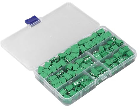 Oytrui Morsettiera a Vite 80 Pezzi, Connettore Terminale di Cablaggio per Montaggio su PCB con Perno in Ottone Passo 5 Mm con Alloggiamento in Plastica, per Progetti Elettrici Schede