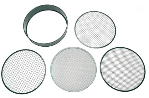 ANKROYU Garden Sieve Soil Sieve Sturdy Interchangeable Mesh Sizes 3mm 6mm 9mm 12mm Gardening Tool for Potting Compost Bonsai Planting Soil Sifting Dark Green Iron Material