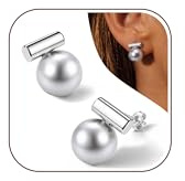 DOCHAIS Orecchini Donna Argento 925 Orecchini Perla Punto Luce Orecchino Ipoallergenici Donna Argento 925 Orecchino Bottone Gioielli Con Perle