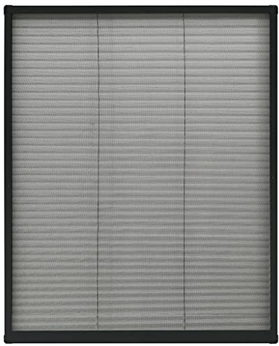 - Pleated Window Aluminium Anthracite 80 x 100 cm with Fibreglass Mesh, Fly Screen, Mosquito Net for Roof Windows, Balcony, Door, Patio Door, No Drilling Required