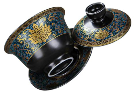 Hoement Tazza da Tè Set da 1 in Ceramica Stile Cinese Classica, Decorativa e Multifunzione Design Vintage e Artigianale per Casa e Casa da Tè