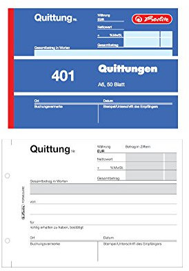 Doppel-Pack Herlitz Quittungsblock 401, A6 quer, 50 Blatt