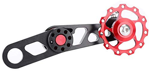 Dilwe Fahrrad Kettenspanner aus Aluminiumlegierung, CNC-Verarbeitung, Einzelgeschwindigkeits-Konverter mit Federeinstellung, Kettenführung für Klappräder
