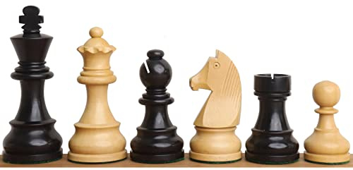 RoyalChessMall -3.9 Schachfigurenset aus Turnierholz - Ebonisierter Buchsbaum - Extra Queens