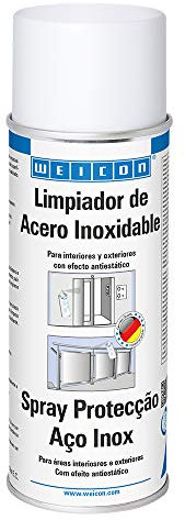 WEICON Spray Limpiador de Acero inoxidable | 400 ml | De efecto antiestático | Transparente