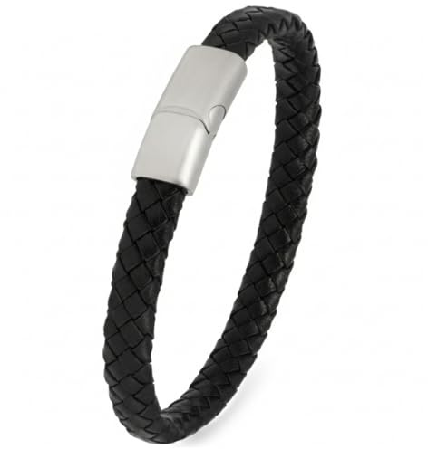 Simaru Läderarmband för kvinnor och män – äkta läderarmband med stängning av rostfritt stål, hög kvalitet och robust, tillverkad i Tyskland – unisex smyckesgåva