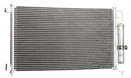 RIDEX 448C0149 Klimakondensator Klimaanlage Auto mit Stickstofffüllung mit Trockner Kompatibel mit NISSAN MICRA III K12 92100AX800 CO4065 92100AX801