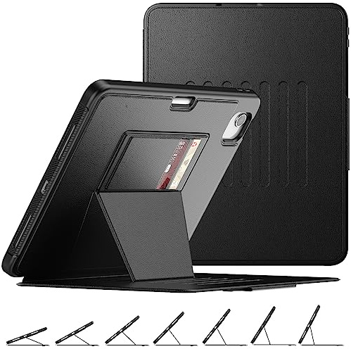 SEYMAC stock Hülle für iPad Air 10,9 Zoll (5./4. Generation) & Pro 11 (4./3./2./1.Gen),Magnetisch Stoßfest Hülle mit [7 Winkel-Ständer] Stifthalter & Kartenfächer, Auto Schlafen Wachen, Blau