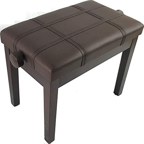 DRSM Klavierhocker Tastatur Sitzbank Einzelmassivholz-Piano Hocker Einzel Abhebbarer Klavierhocker PU Oberfl?chenmaterial Gitarrentrommel Orgel (Braun 63x34x47cm)