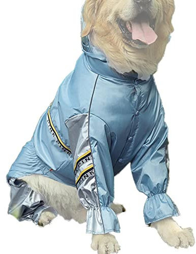 a-r Wasserdichter Hunde-Regenmantel, verstellbar, leicht, für Haustiere, Regenbekleidung für mittelgroße und große Hunde