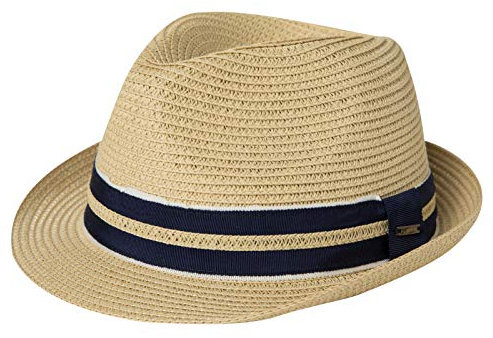 Comhats Unisex Fedora Herren Strohhut Fedora Sommer Sonnenhut Panamahut Strandhut 92551_Beige XXL