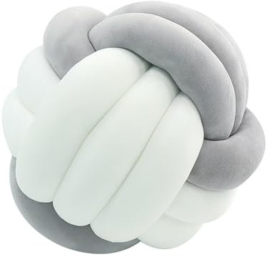 PTKG Knotenkissen, Geknotetes Kissen, Knot Kopfkissen, Zierkissen Knoten, Plüsch Kissen Weiche, Knoten Ball Kissen,A30,27cm