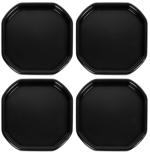 M1SS Small Mixing Tray 70cm x 70cm Octagonal Sand Pit Tray concrete and Mortar Mixing Tray Kids Messy Activities Plastic Tuff Spot Board Water Sand Activities Sand Plastering (Set Of 4, Black)