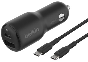 Belkin BoostCharge 42W Car Charger with USB-C to C Cable