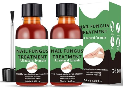 Nail Fungus Treatment For Toenail - Extra Strong Fungal Nail Treatment - Anti fungus Nail Repair and Strengthen, Fix & Renew Damaged, Broken Nails （2PC）