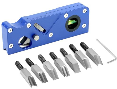 QWORK® Holzbearbeitungskanten-Eckblockhobel Tragbarer Fasenhobel mit 7 Fräsköpfen, Manuelle HandChamfer Planer