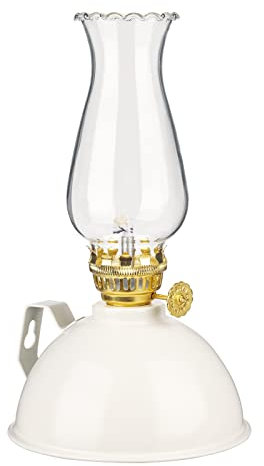 BESSX Öllampen, 7,48 Zoll Mobillampe, Metallgürtelgriff, Öllampe for Camping, Zuhause, Küche, Schlafzimmer, Restaurant (Farbe: Rot) (Color : White a)