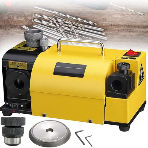 YANGYMM Drill Bits Sharpener, 3~13mm(15mm) Drill Bit Grinder Sharpening Machine, Portable Drill Bit Grinder End Mill Re-Sharpener with 11 Collects Angle Adjustable High-precision