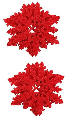 Cabilock 2 Set Di Tovagliette Riutilizzabili Con Isolamento Termico A Forma Di Fiocco Di Neve Natalizio Decorazioni Per La Casa 12 Pezzi * 2