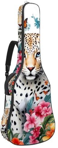 Aesthetic Butterflies Tiger 41 106,7 cm Akustikgitarrentasche mit verstellbarem Schultergurt, Gitarrentasche mit Rückenaufhänger, geeignet für E-Gitarren, Bassgitarren, klassische Gitarren, Ukulele,