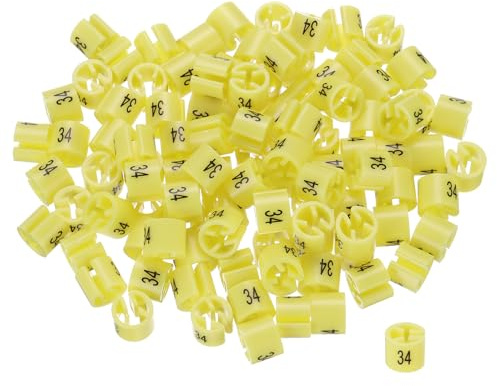 QUARKZMAN Märkpenna för kläder, storlek 34 passar 3-5 mm stång gul för färgkodning, kläder färg, förpackning med 100