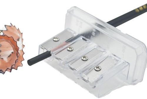 Bleistiftspitzer-Handheld - Carpenter Bleistiftspitzer, 4-Loch-Hand-Bleistiftspitzer mit langer Spitze, Farbbleistiftspitzer mit transparenter Abdeckung, Schülerbedarf zum Skizzieren
