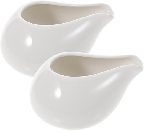 MAGICLULU 2piezas Salseras De Cerámica De Hogar Blancas Sin Asas Para Servir Salsa Eventos Sociales o Comidas Familiares