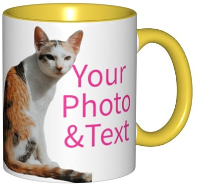 gawysbm Taza personalizada, taza de café personalizada, texto con foto personalizada y logotipo, taza de cerámica de 325 ml, diseño personalizado con imagen o nombre, regalo para hombres y mujeres,