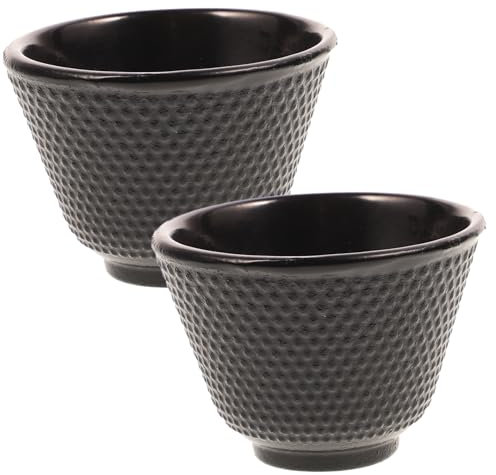 CIYODO Lot De 2 Tasses à Thé En Fer Rétro 150ml En Fonte Résistante Haute Température Service à Thé Kung Fu Pour à La Maison