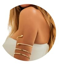 XaiYimee 2Pcs Gold Arm Cuff Bracelet Set for Women - Stylish Arm Piece Jewelry, Adjustable Upper Arm Bands & Bangles