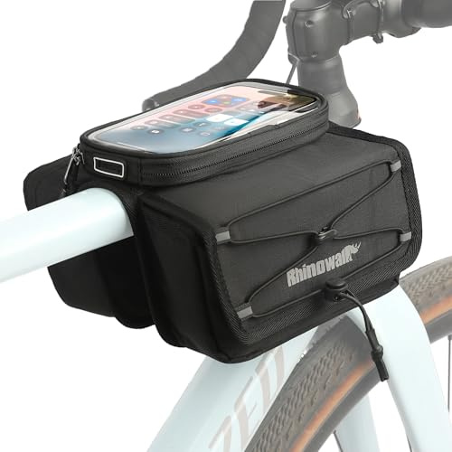 Rhinowalk Oberrohrtasche mit Handyhalter, wasserdicht, Magnetverschluss