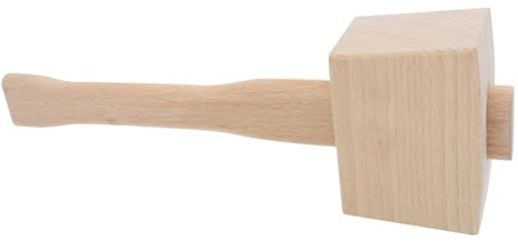 Toyvian Carpentry Hammer Woodworking Beech Hammer for Carpenter Hand Tool Comfortable Handle for Carving Kitchen Use