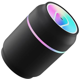 QUXVUIS Disfrute de aire fresco en cualquier momento con este minihumidificador de aire y difusor aceites aromáticos con luz nocturna colorida. Simplemente presione un botón.