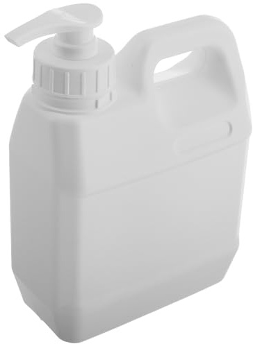 Distributeur Creme 1l en Plastique Blanc à Pompe Rechargeable | Usage Maison et Voyage, Large Ouverture, Surface Lisse, Dosage Contrôlé pour Shampooing et Gel Bain