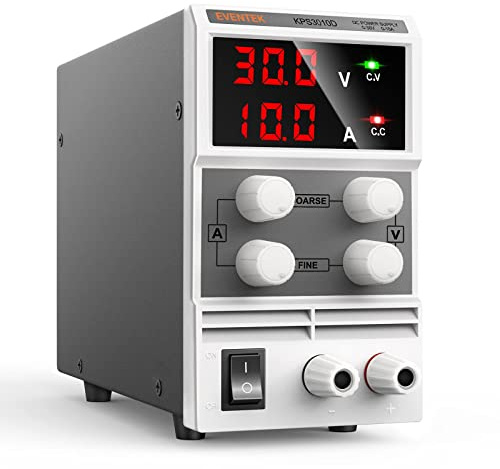 Labornetzgerät, Eventek 0-30V 0-10A DC Netzgerät Regelbar Stabilisiert Digitalanzeige Labornetzteil Netzteil Strommessgeräte