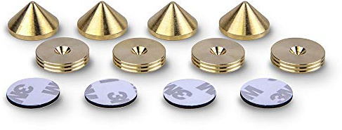 Ottone Spike/Cono absorber per altoparlanti vite + 4mm sottile piedino - 4 pz (Cuscinetto per settore biadesivo)