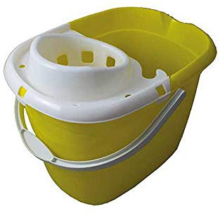 Ramon Hygiene Standard Mop Bucket, 15L, Yellow With White Wringer, Commercial or Home Cleaning