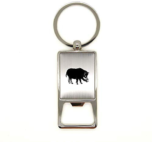 Porte clé en métal alu brossé Sanglier 4 décapsuleur gravure laser